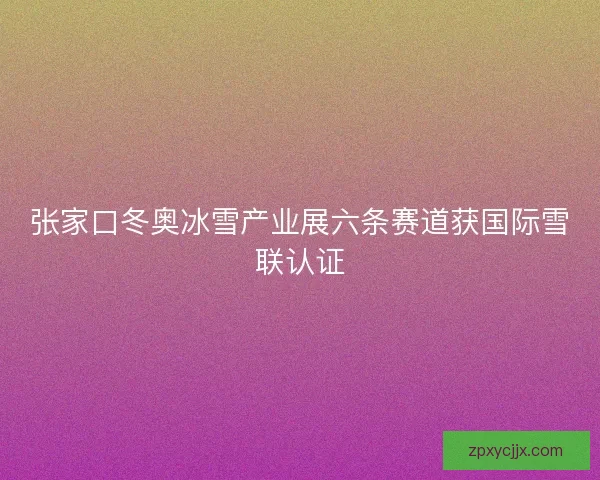 张家口冬奥冰雪产业展六条赛道获国际雪联认证