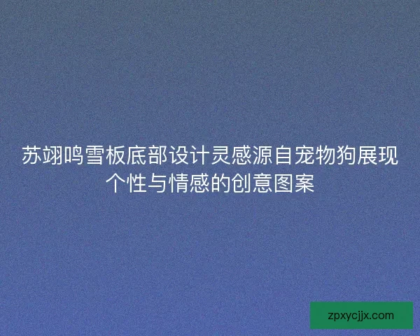 苏翊鸣雪板底部设计灵感源自宠物狗展现个性与情感的创意图案