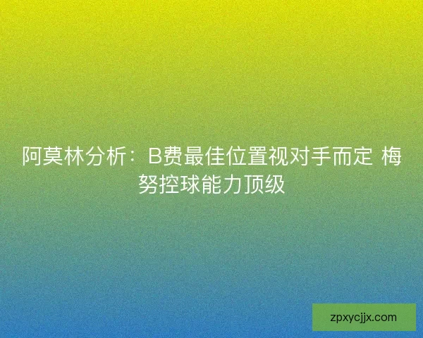 阿莫林分析：B费最佳位置视对手而定 梅努控球能力顶级